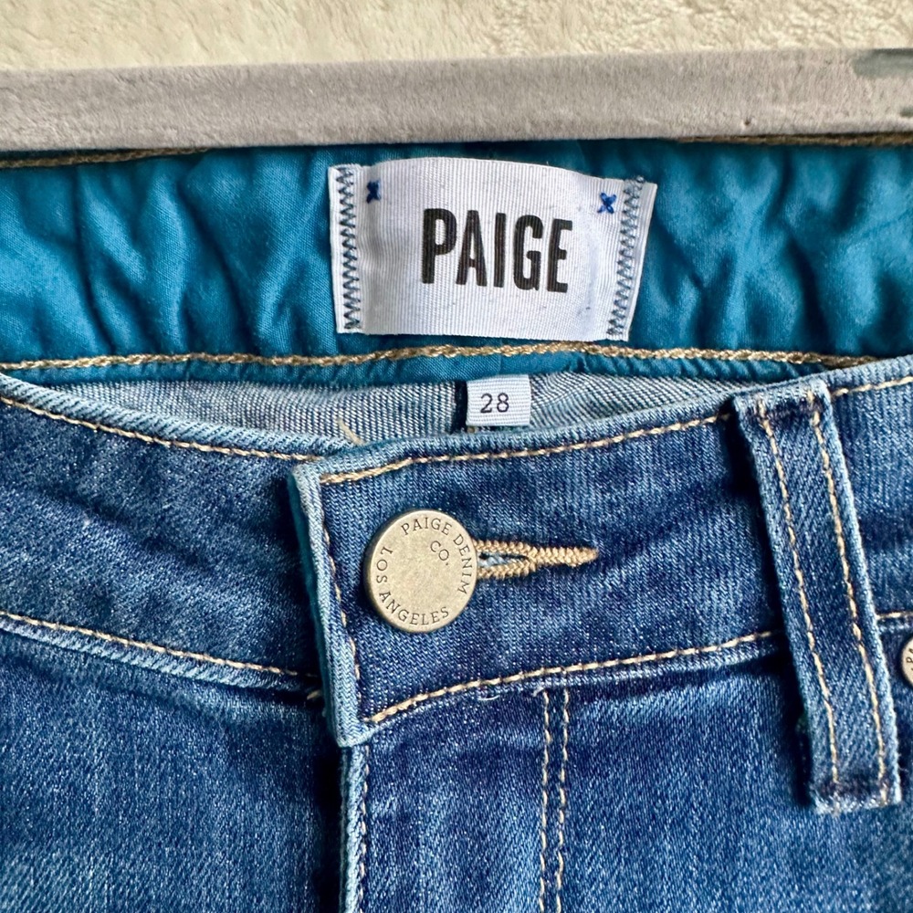 PAIGE Bridgette Skyline Ankle Peg‎ Dark Wash Mid Rise Skinny Jeans Sz 28 - Picture 2 of 8